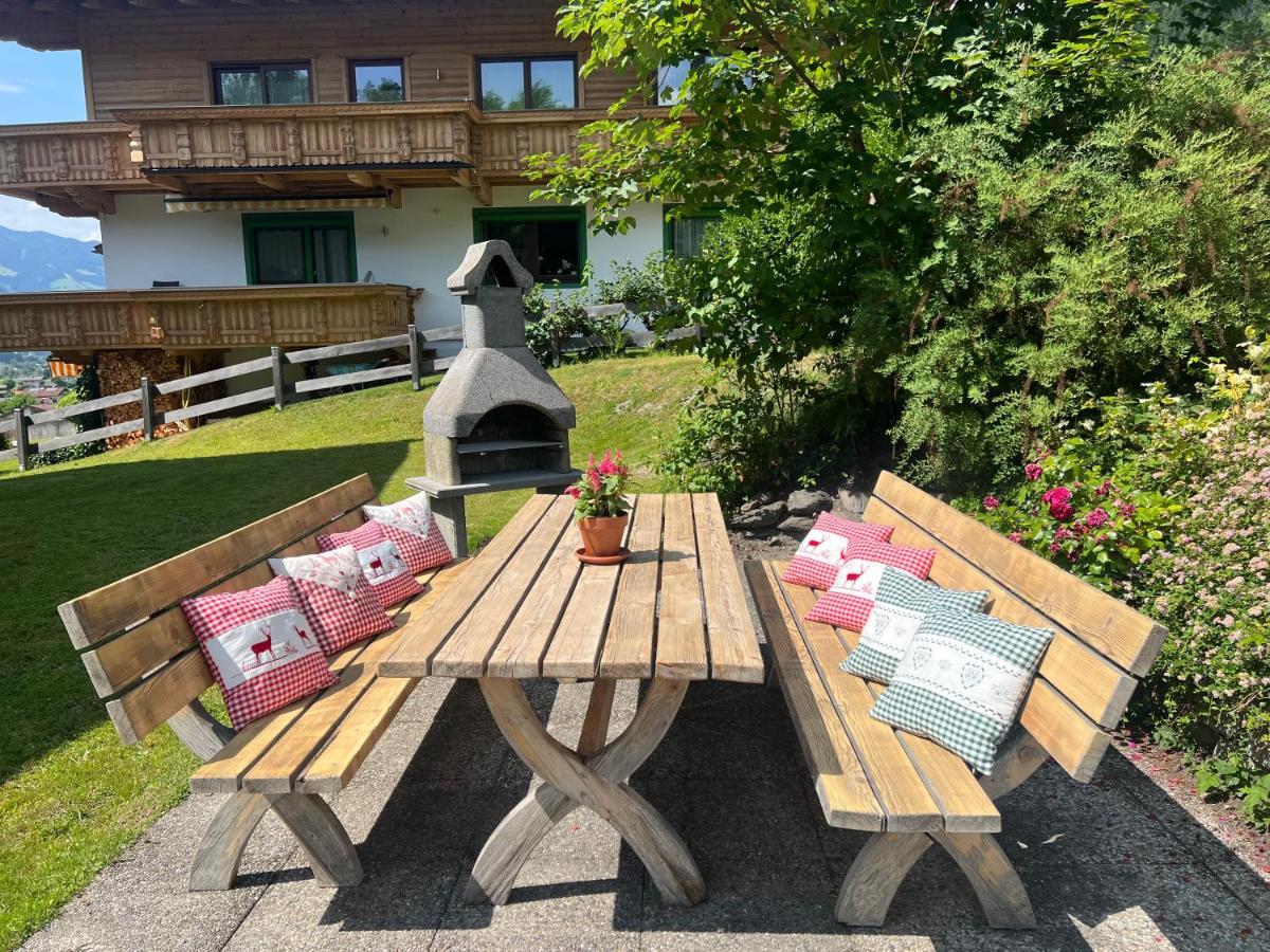 Ferienwohnung Gamsbock Panorama View Balkon, Gartensauna, Garten, Grillplatz Stumm Exterior foto